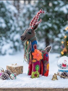 Mexican handmade Christmas decorations reindeers 16 inches tall